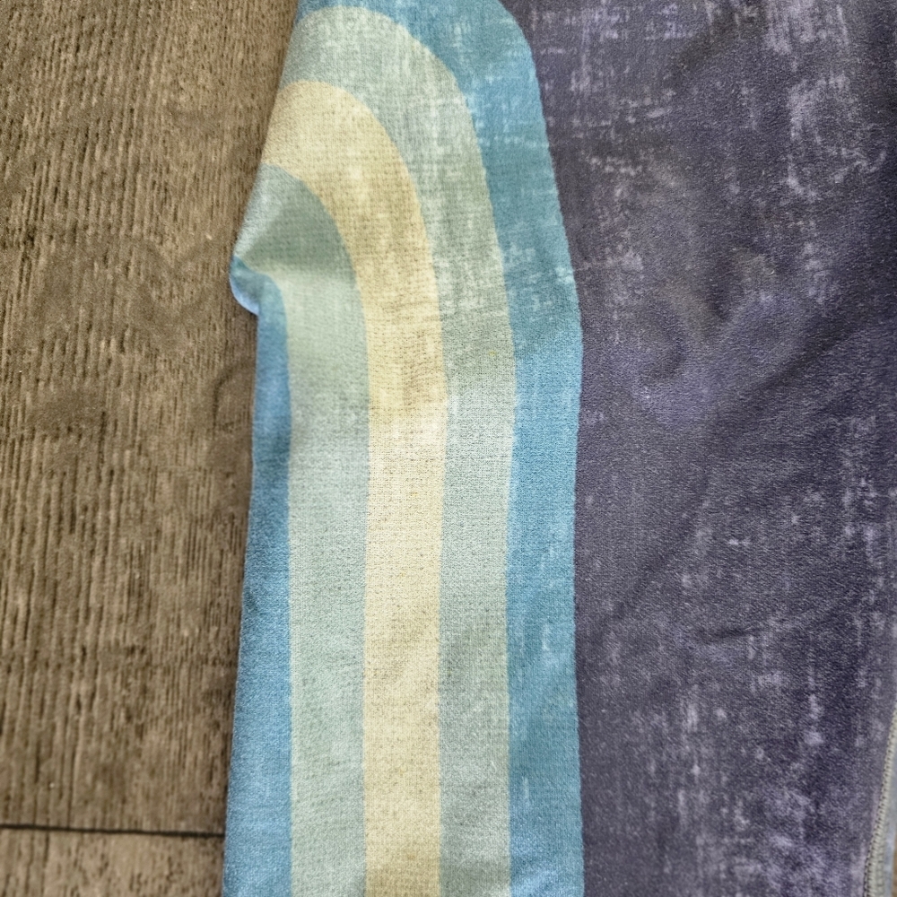 Niyama Sol Leggings Shirley Blue Retro Stripe Highwaist Barefoot Leggings Small - Picture 4 of 10